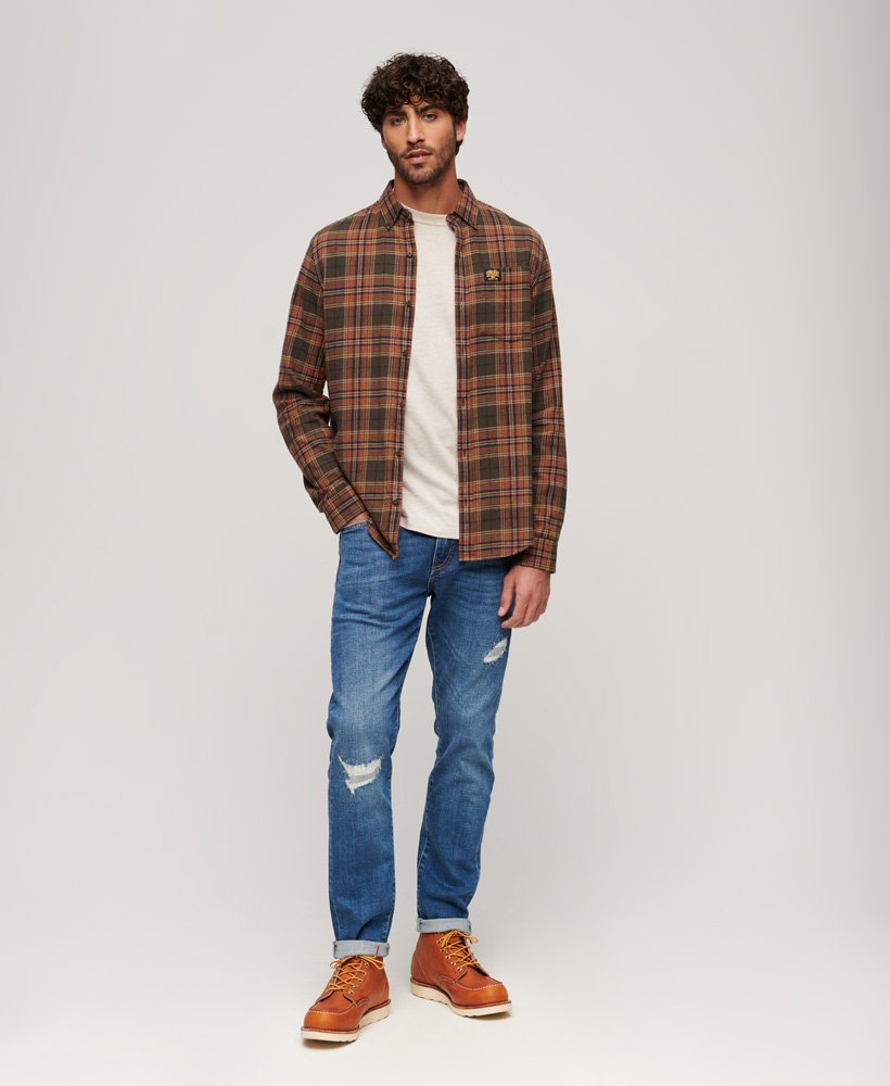 vintage slim fit jeans in stanton bright blue rip