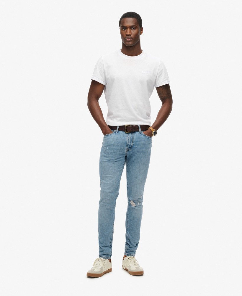 vintage skinny jeans in shotwell blue
