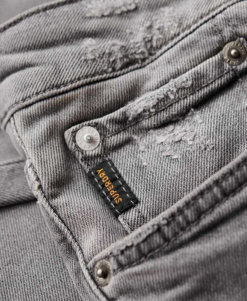 vintage slim fit jeans in clinton gewassen grijs