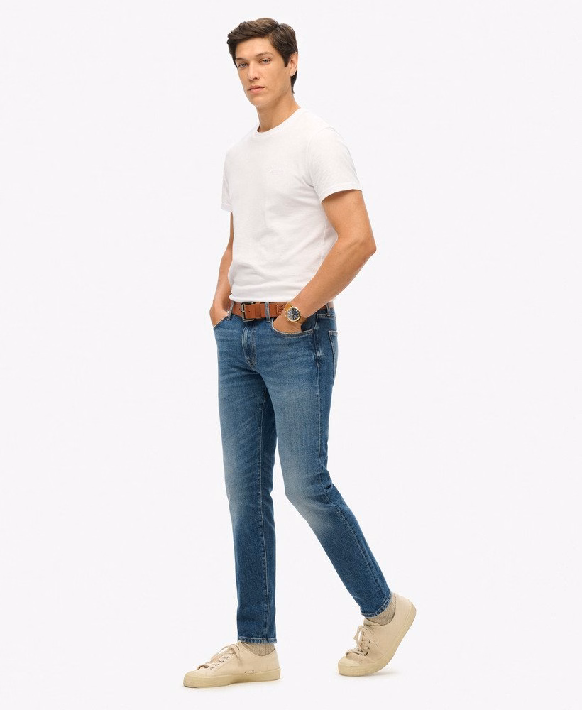 Vintage slim fit jeans van biologisch katoen