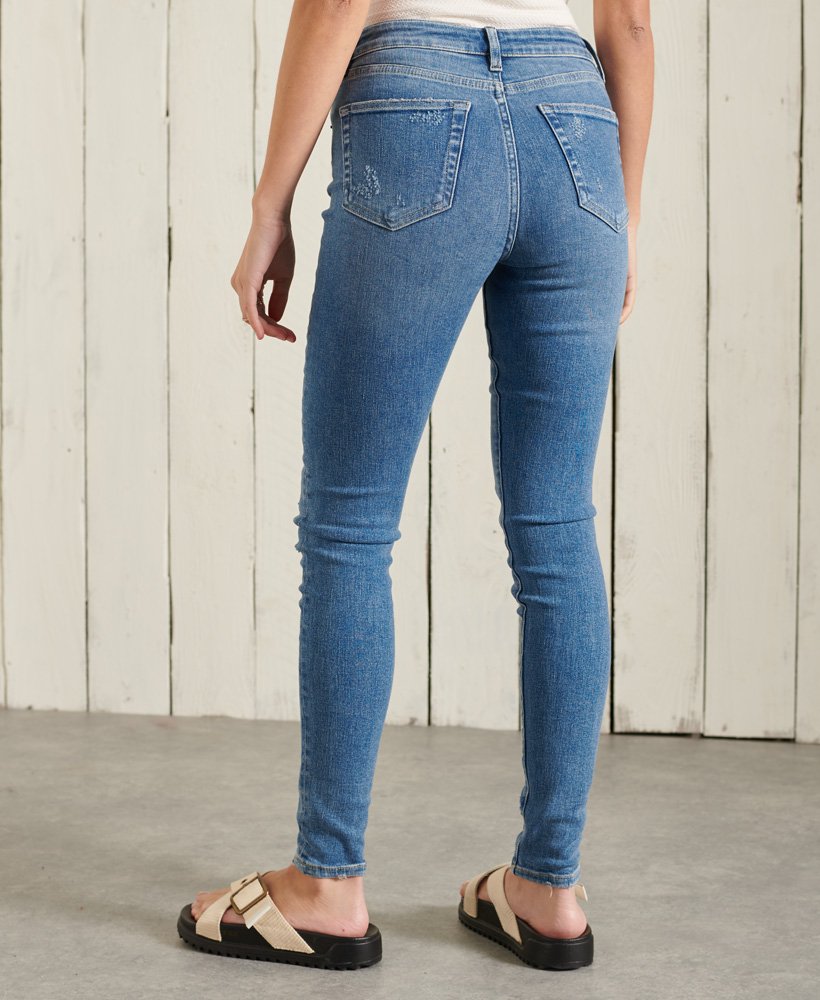 skinny jeans met hoge taille in abbot mid blue vintage