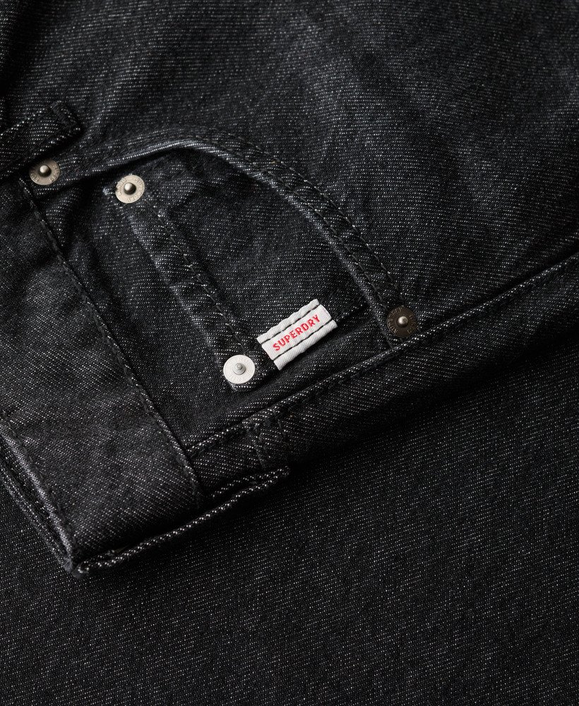 biologische katoenen jeans met wijde pijpen in wolcott black stone