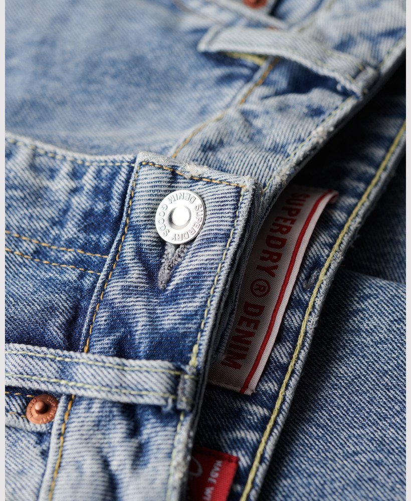 biologische katoenen jeans met wijde pijpen in houston mid-vintage stijl.