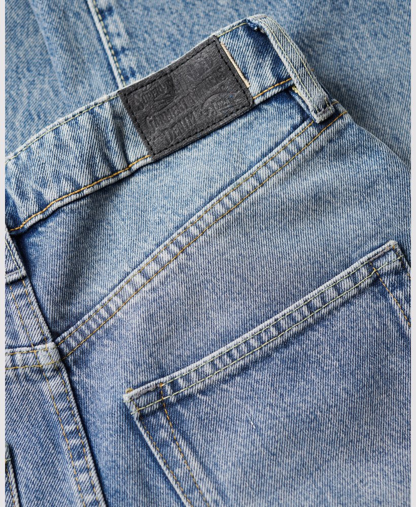 biologische katoenen jeans met wijde pijpen in houston mid-vintage stijl.