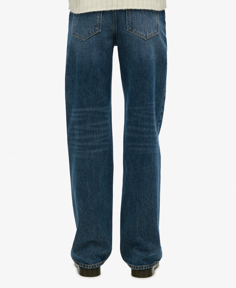 biologische katoenen jeans met wijde pijpen in fulton vintage blue