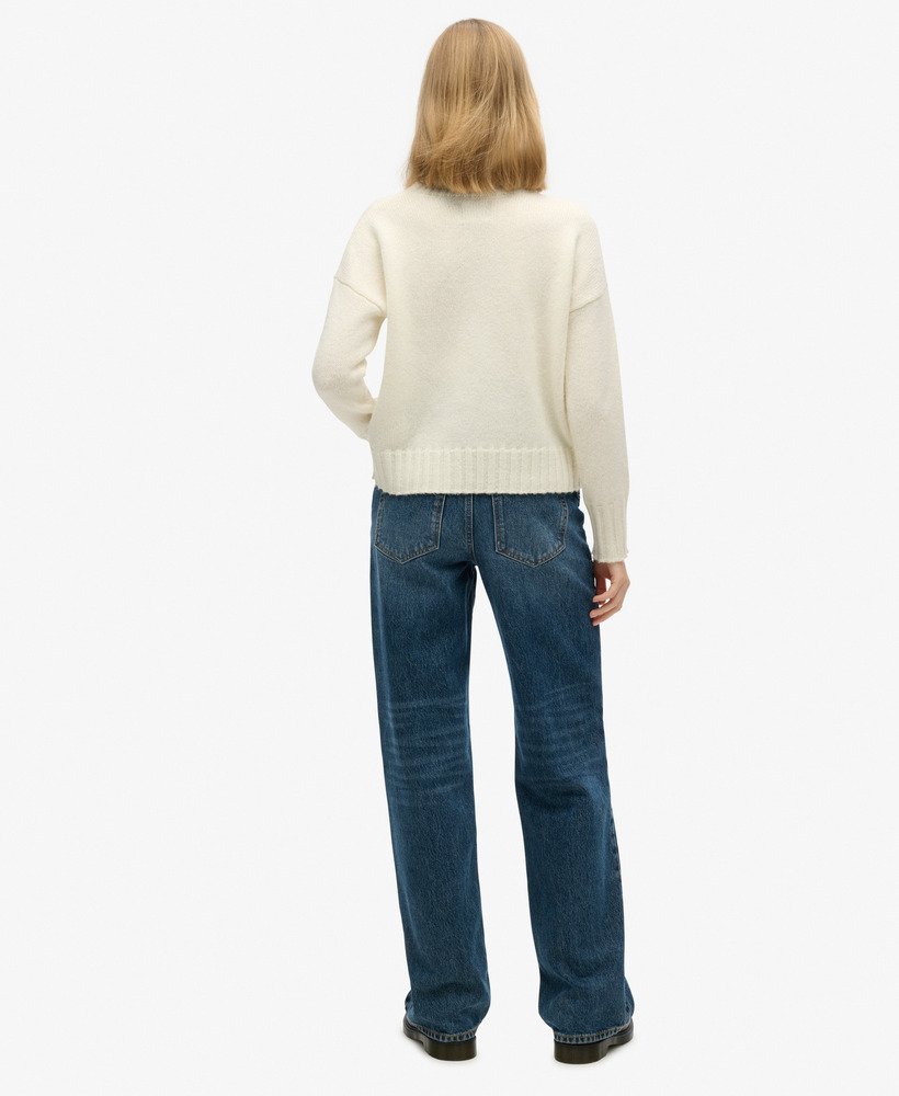 biologische katoenen jeans met wijde pijpen in fulton vintage blue