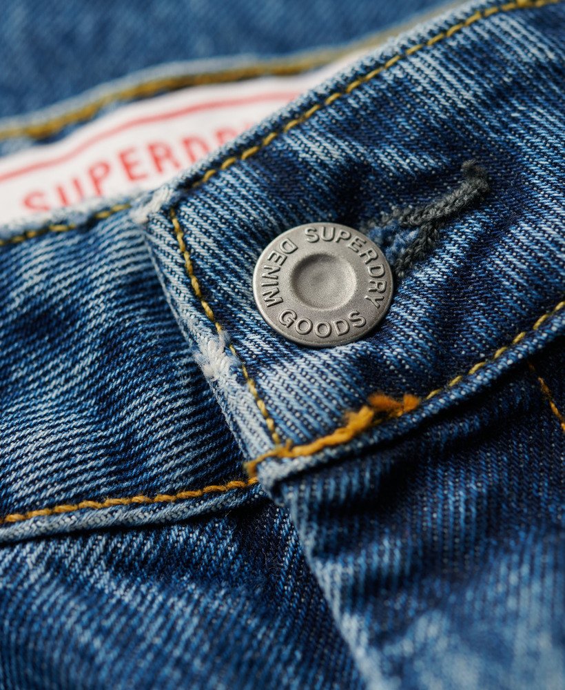 biologische katoenen jeans met wijde pijpen in fulton vintage blue