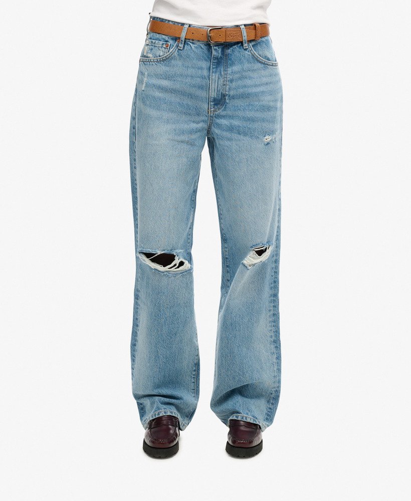 biologische katoenen jeans met wijde pijpen in een vintage lente-look op maat gemaakt.