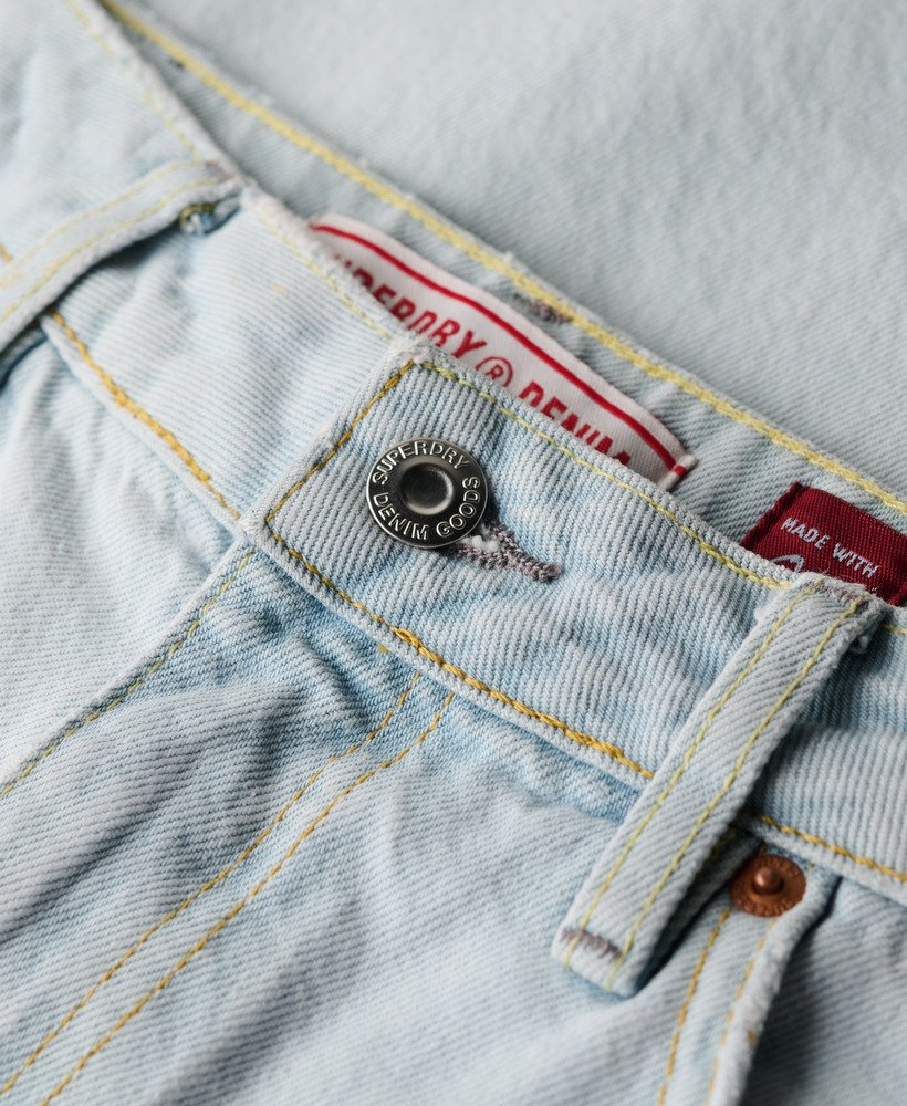 biologische katoenen jeans met wijde pijpen in licht indigo vintage
