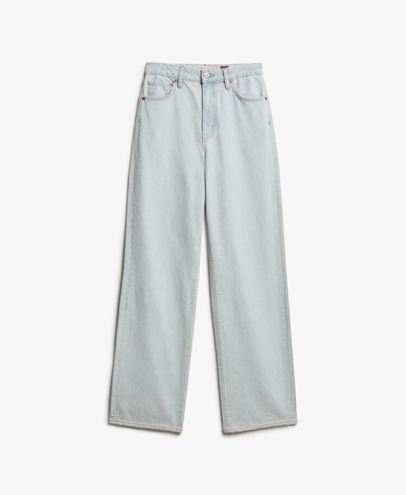 biologische katoenen jeans met wijde pijpen in licht indigo vintage
