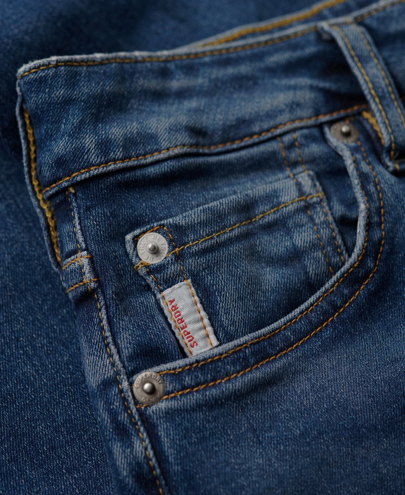 skinny jeans met hoge taille van biologisch katoen in salem mid blue