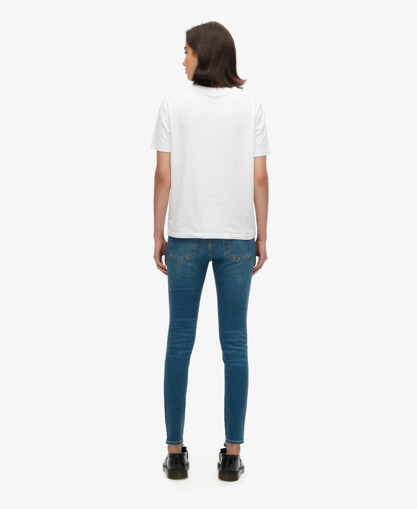 biologische katoenen vintage skinny jeans met middelhoge taille in fulton vintage blue