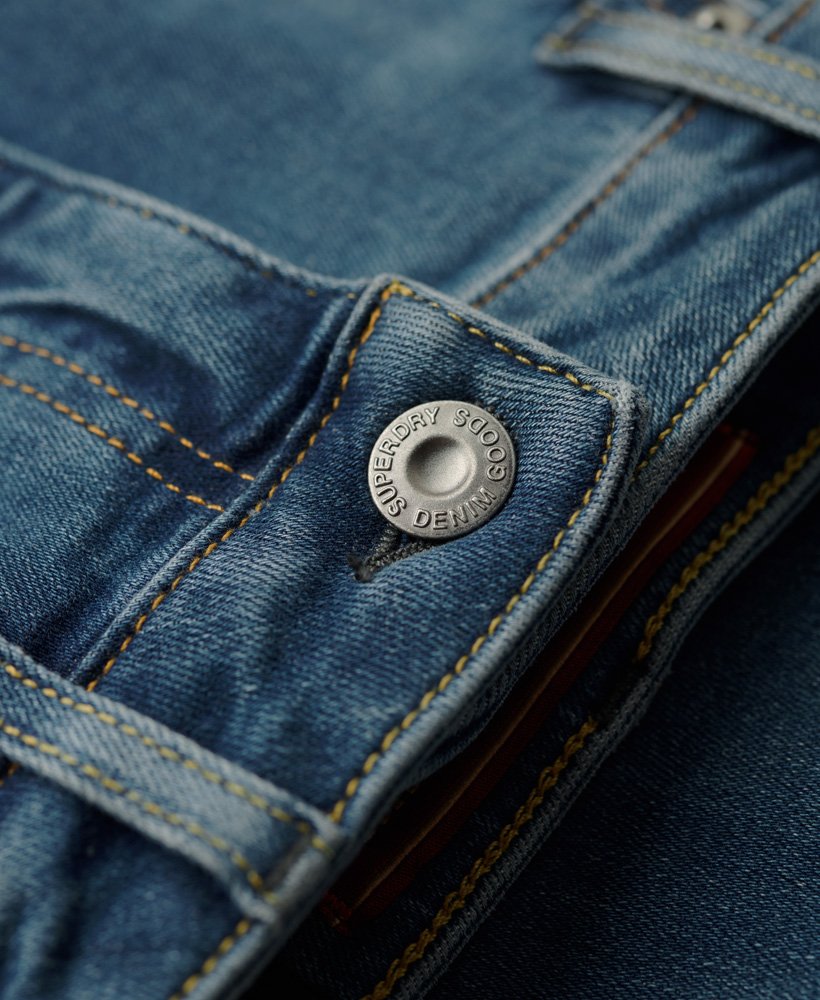 biologische katoenen vintage skinny jeans met middelhoge taille in fulton vintage blue