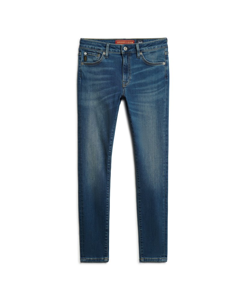 biologische katoenen vintage skinny jeans met middelhoge taille in fulton vintage blue