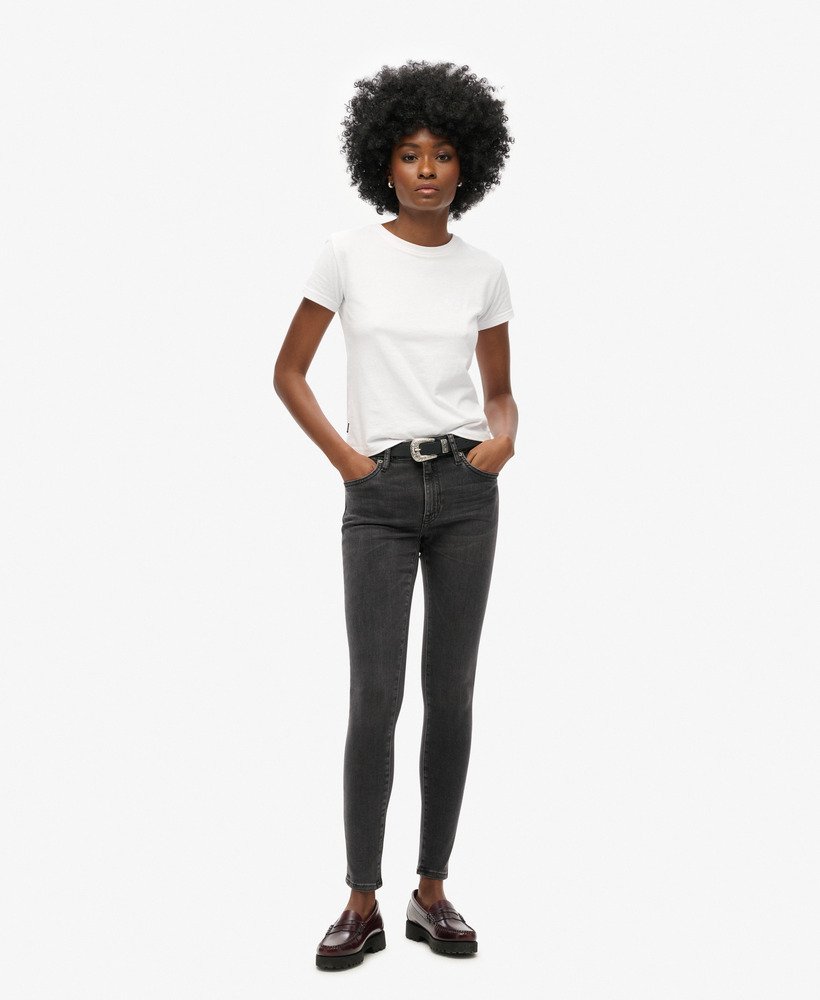 biologische katoenen vintage skinny jeans met middelhoge taille in walcott black stone