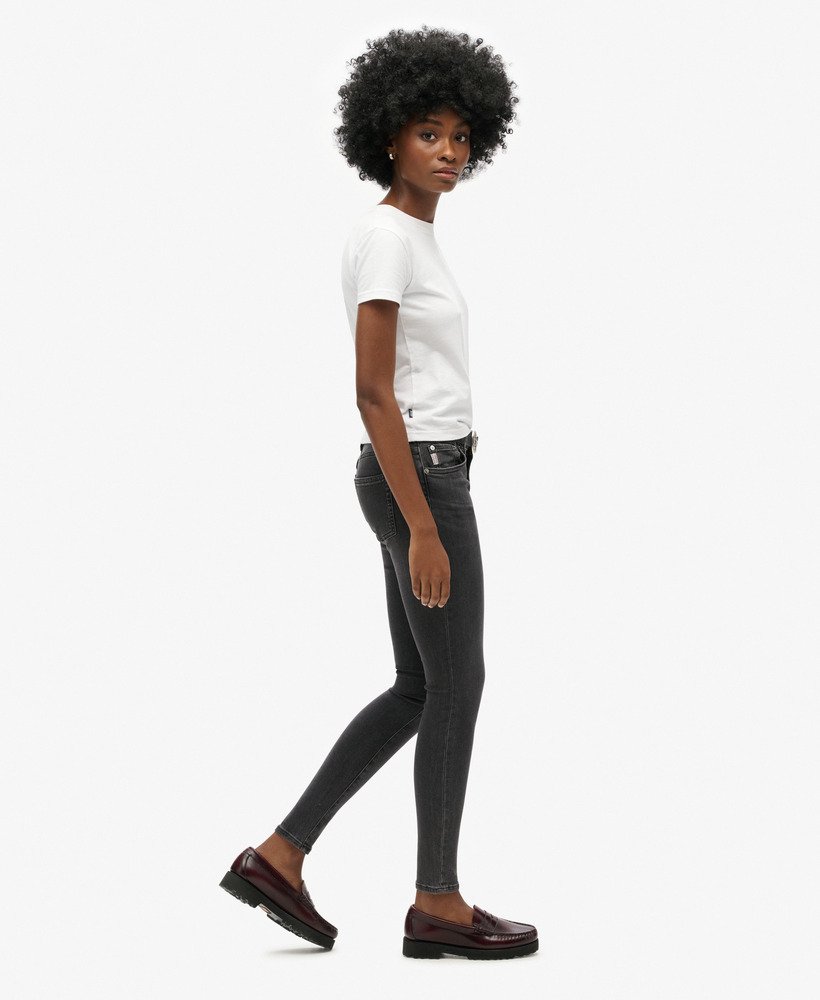 biologische katoenen vintage skinny jeans met middelhoge taille in walcott black stone