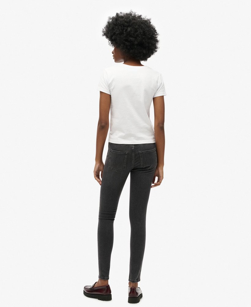 biologische katoenen vintage skinny jeans met middelhoge taille in walcott black stone
