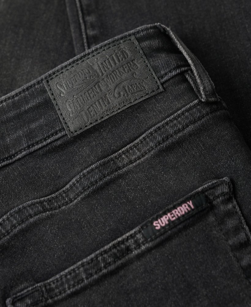 biologische katoenen vintage skinny jeans met middelhoge taille in walcott black stone