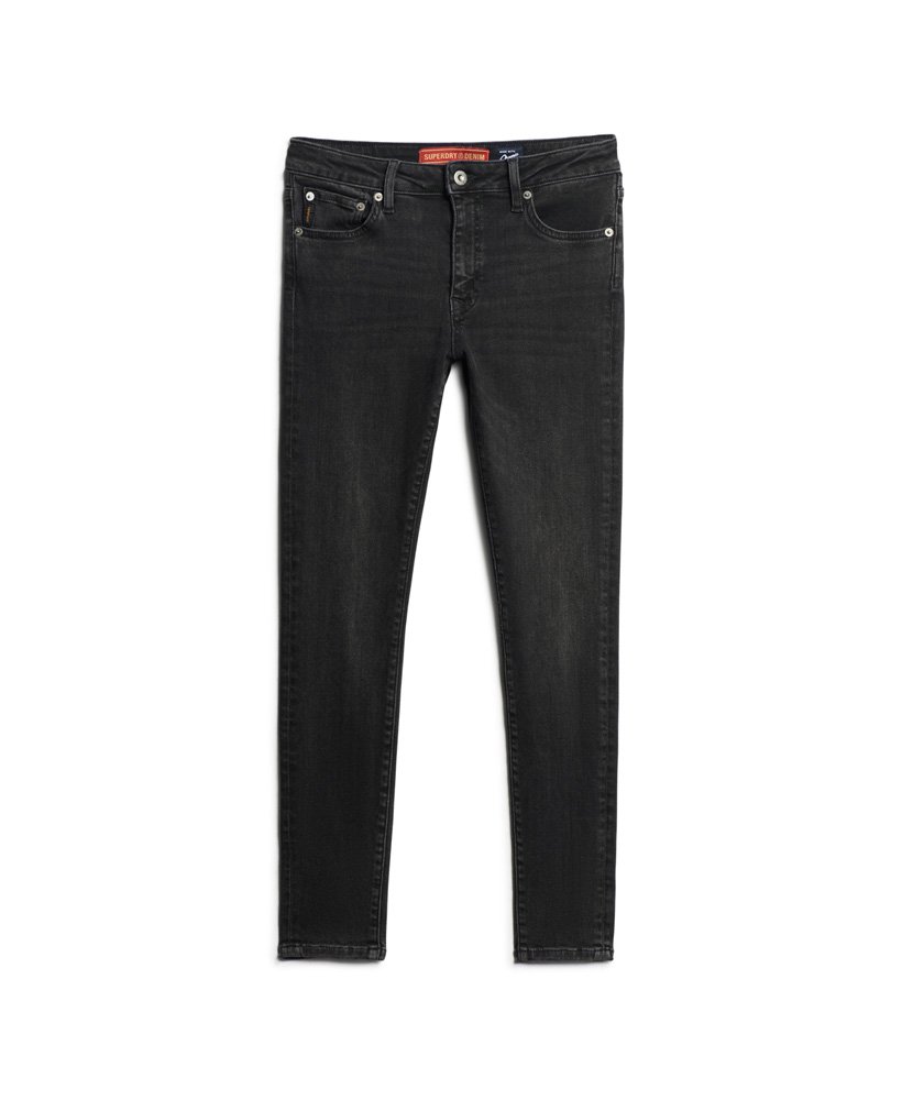biologische katoenen vintage skinny jeans met middelhoge taille in walcott black stone