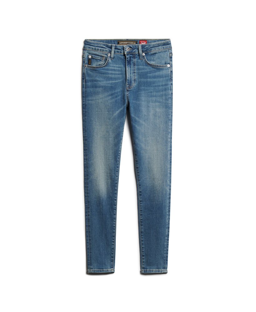 vintage skinny jeans met middelhoge taille van biologisch katoen in salem mid blue.