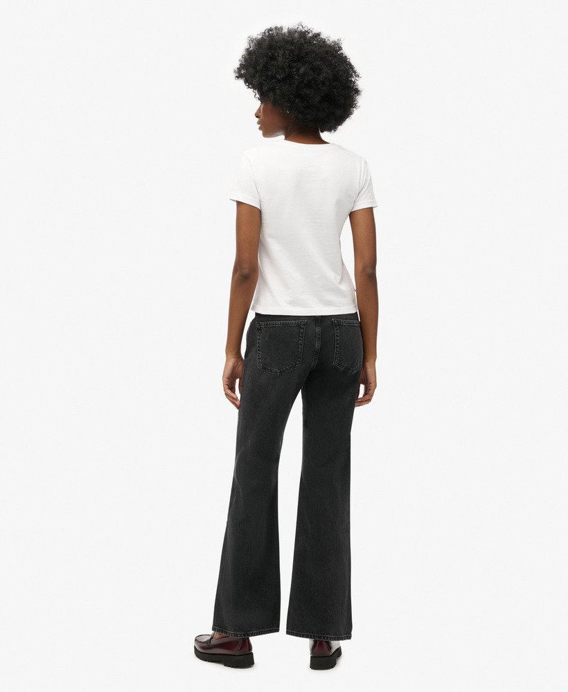 vintage mid-rise slim flare jeans in walcott black stone