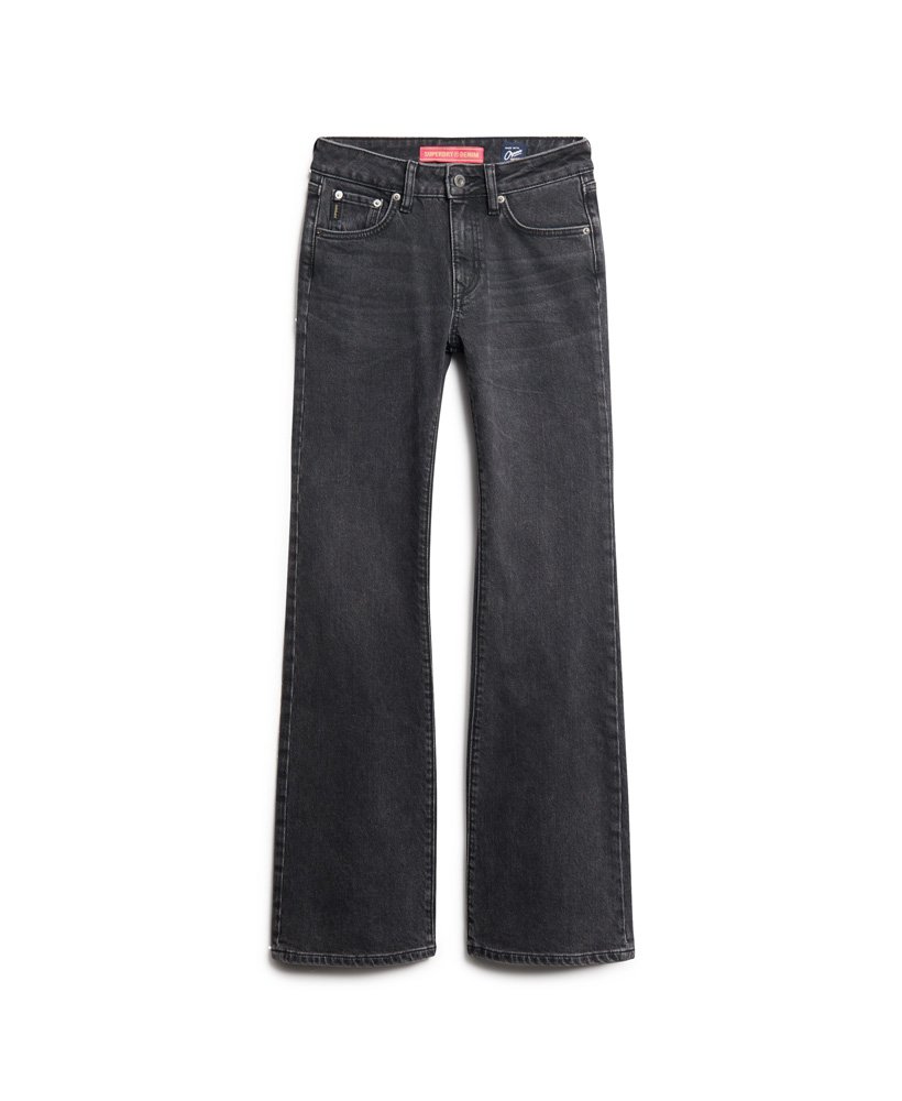 vintage mid-rise slim flare jeans in walcott black stone