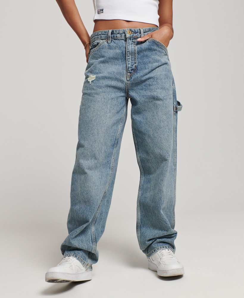 vintage carpenter jeans van biologisch katoen in de kleur sycamore mid stone.