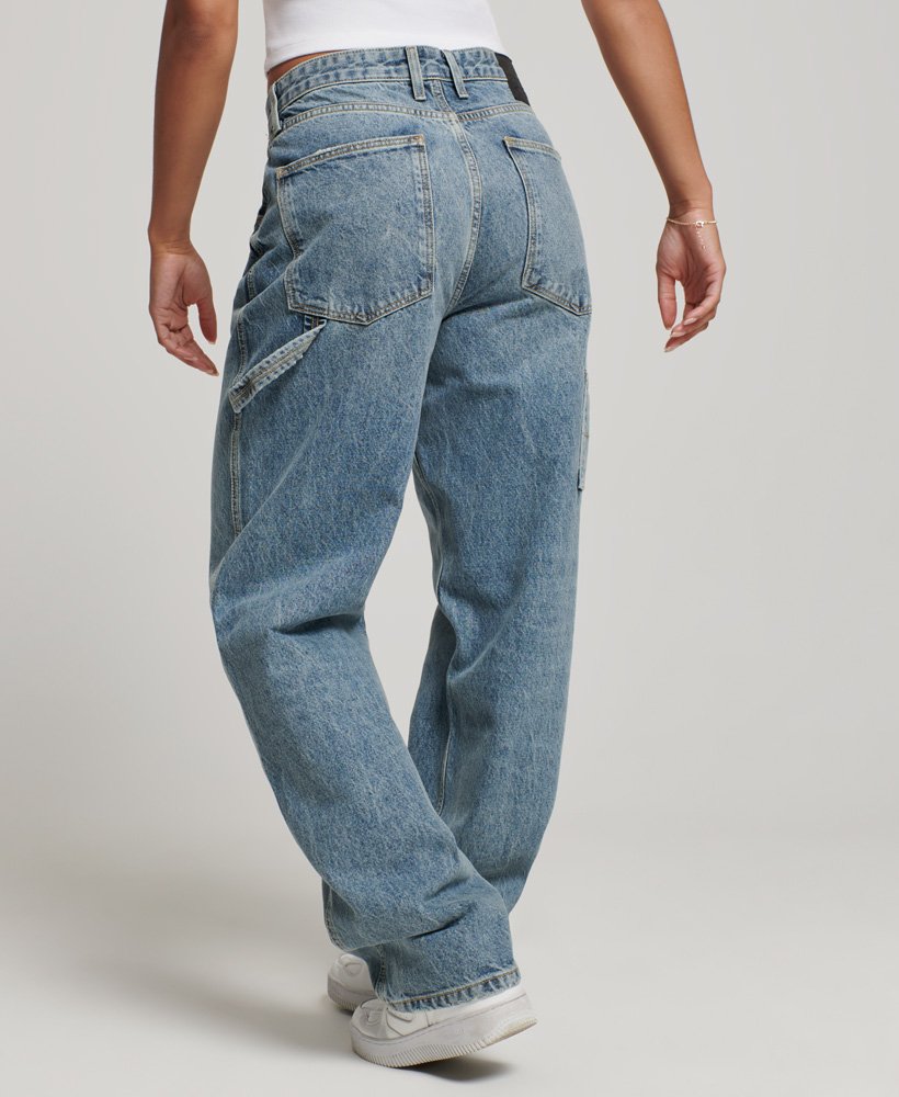 vintage carpenter jeans van biologisch katoen in de kleur sycamore mid stone.