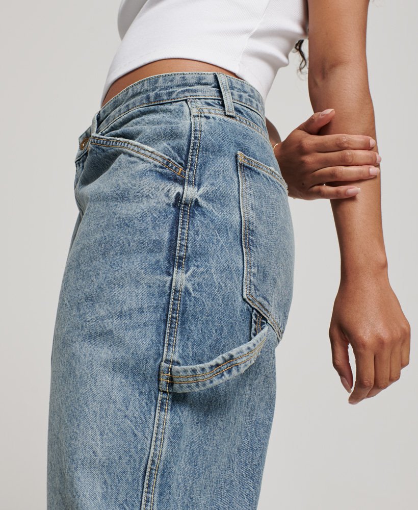 vintage carpenter jeans van biologisch katoen in de kleur sycamore mid stone.