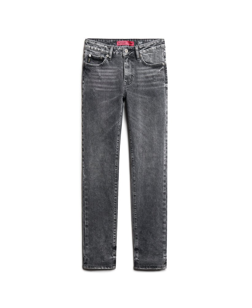 slim fit jeans met middelhoge taille van biologisch katoen in echo black.