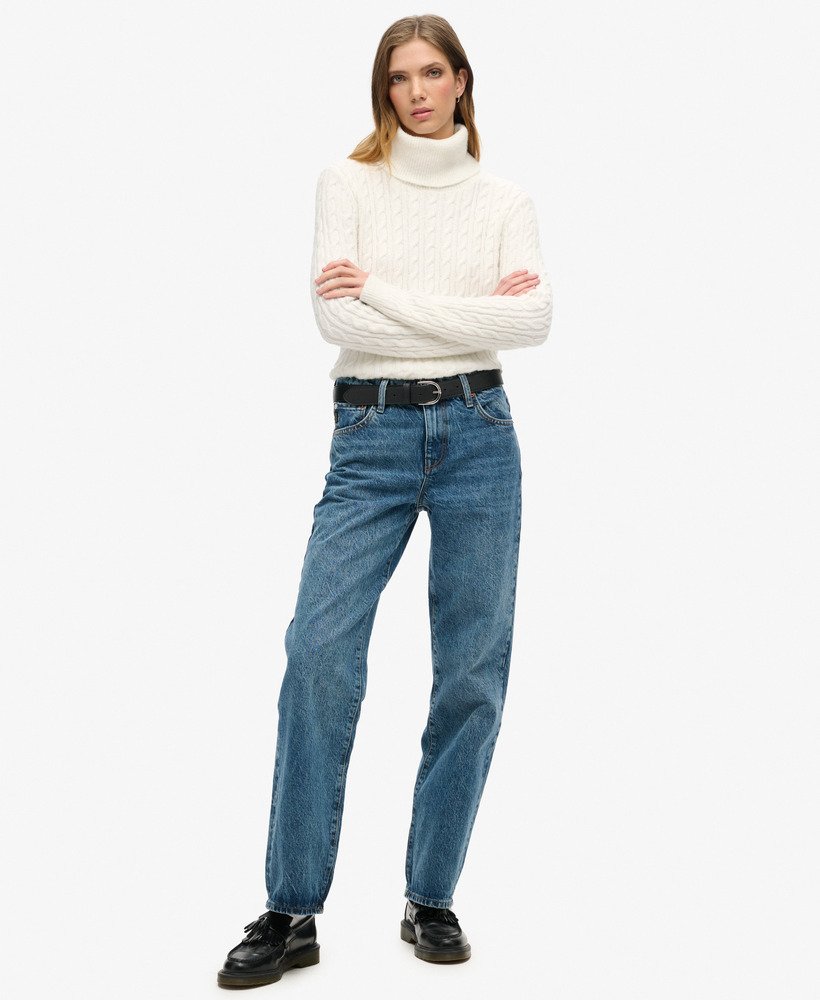 jeans met middelhoge taille en wijde pijpen in fulton vintage blue