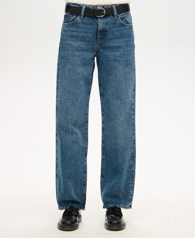 jeans met middelhoge taille en wijde pijpen in fulton vintage blue