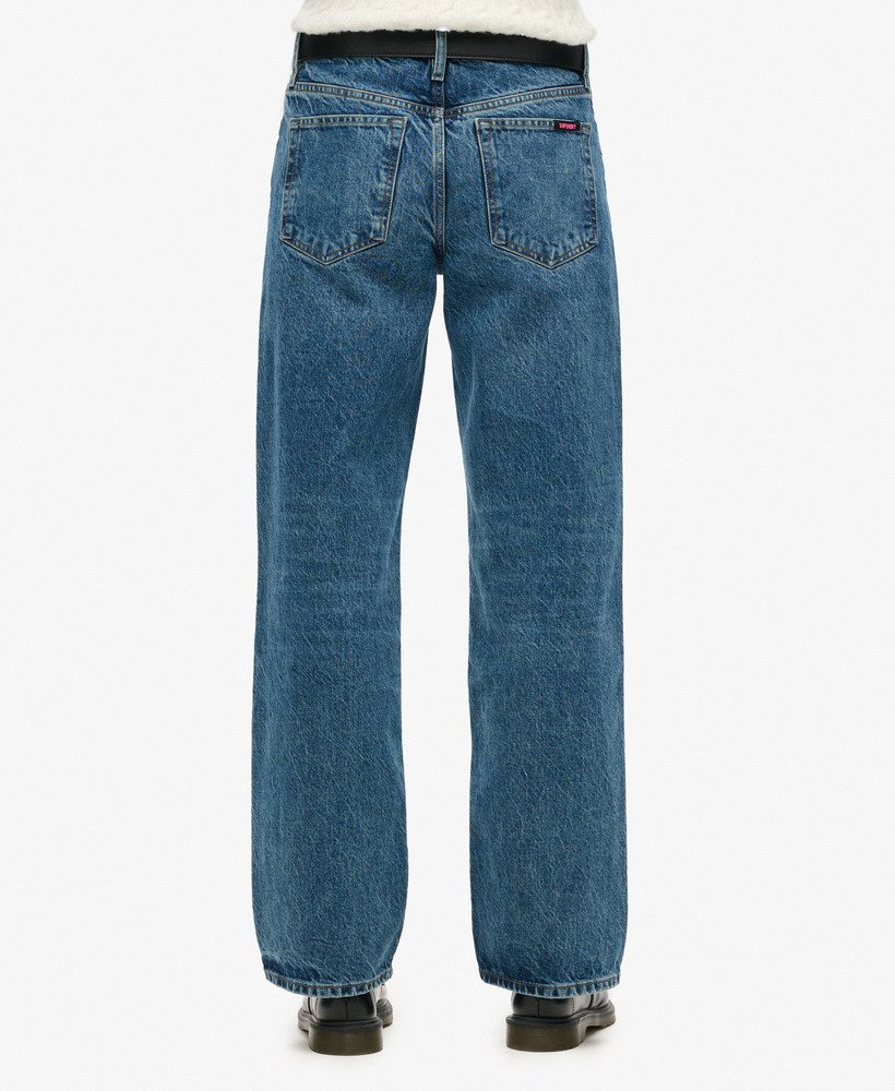 jeans met middelhoge taille en wijde pijpen in fulton vintage blue