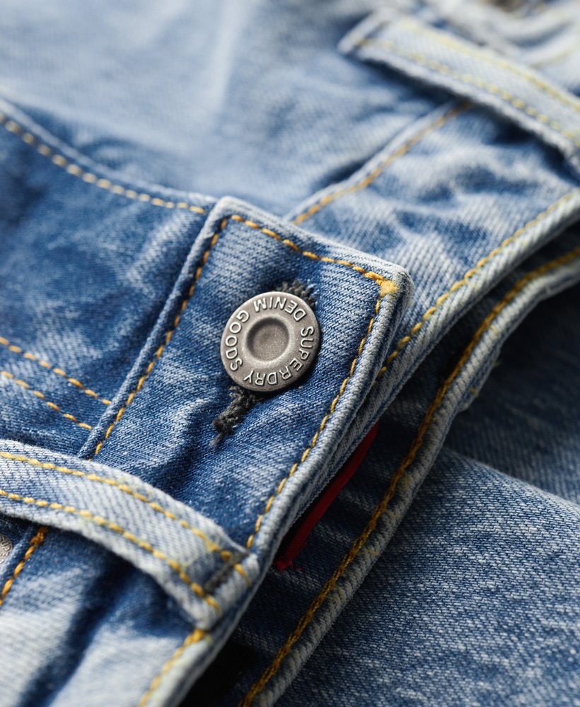slim fit jeans met middelhoge taille van biologisch katoen in canyon blue