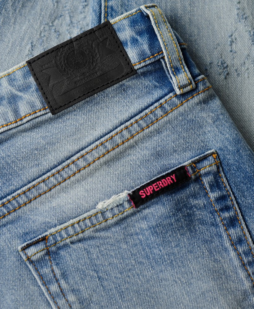 slim fit jeans met middelhoge taille van biologisch katoen in canyon blue