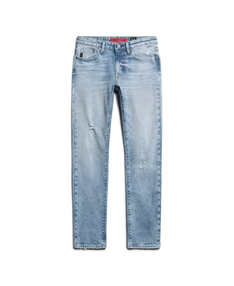 slim fit jeans met middelhoge taille van biologisch katoen in canyon blue