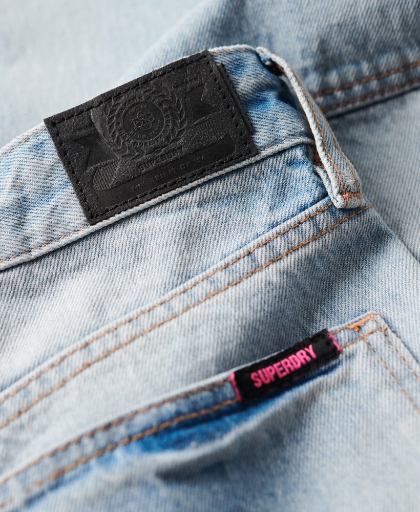 biologische katoenen mid-rise denim timmermansjeans in antiekblauw