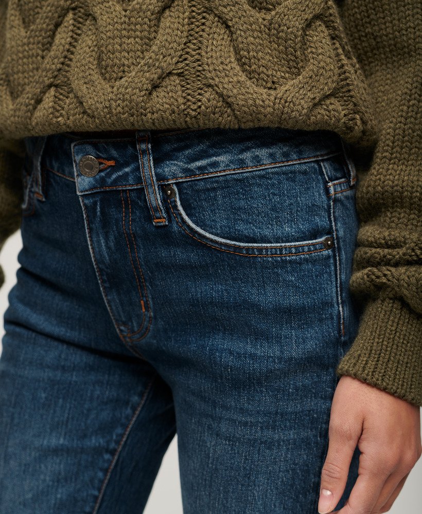 slim fit jeans met middelhoge taille van biologisch katoen in valley blue