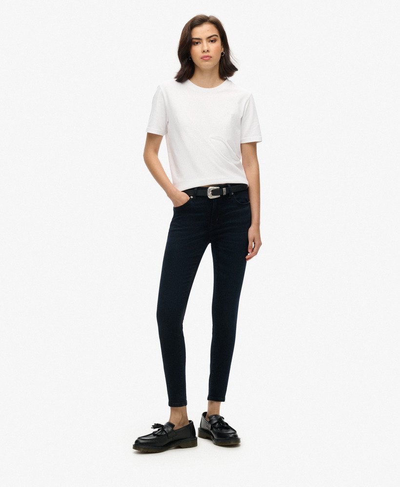biologische katoenen vintage skinny jeans met middelhoge taille in viper blue black
