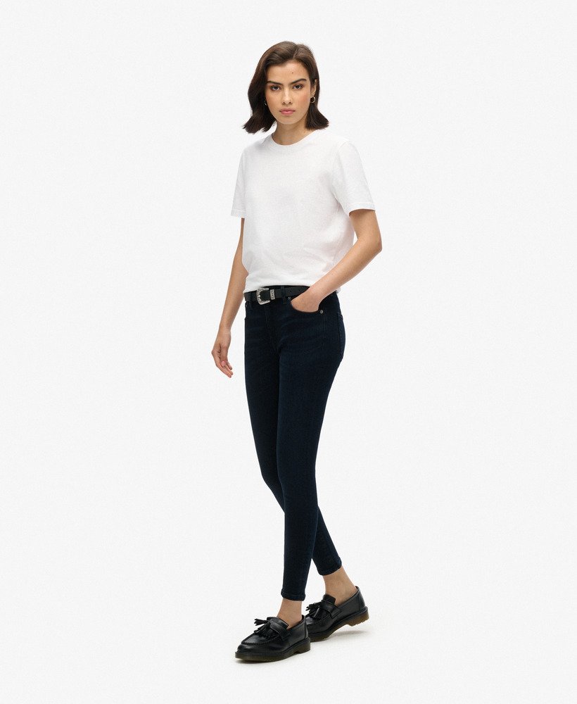 biologische katoenen vintage skinny jeans met middelhoge taille in viper blue black