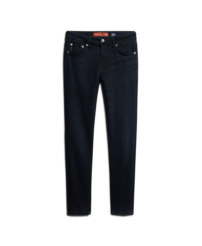 biologische katoenen vintage skinny jeans met middelhoge taille in viper blue black