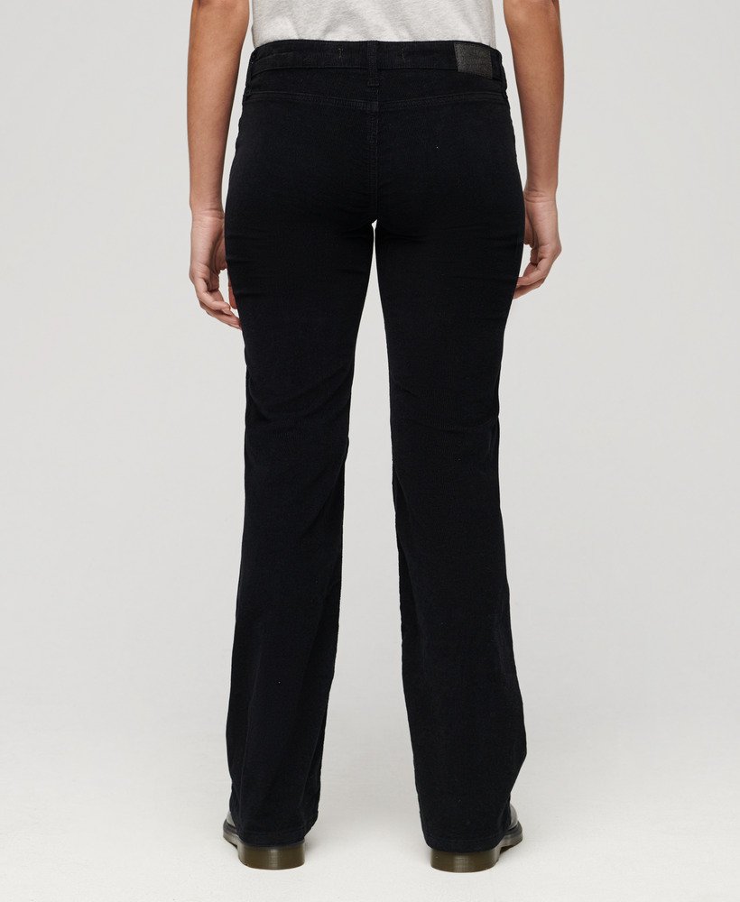 lage taille corduroy flare jeans in zwart