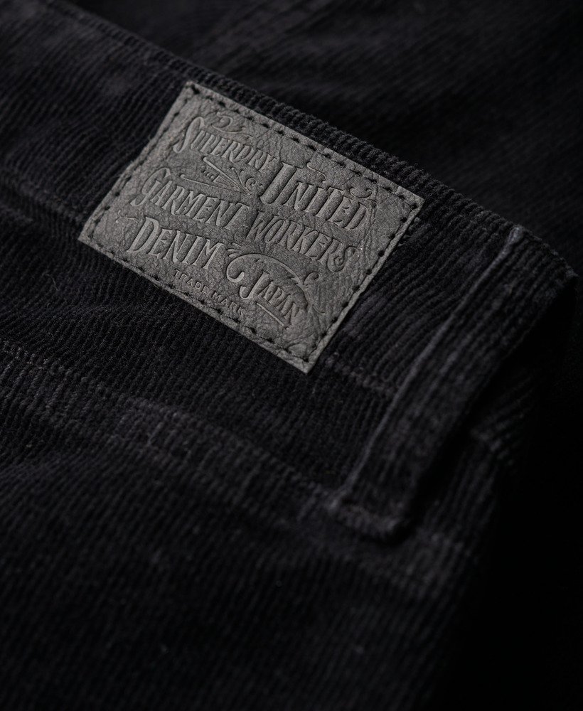 lage taille corduroy flare jeans in zwart