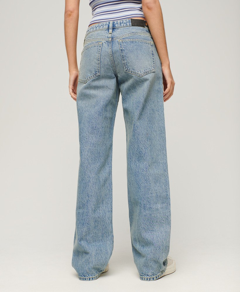 mid-rise jeans met wijde pijpen in baltimore blue