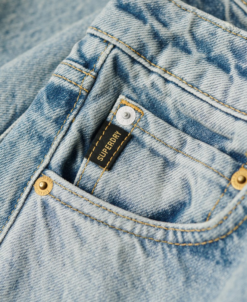 mid-rise jeans met wijde pijpen in baltimore blue
