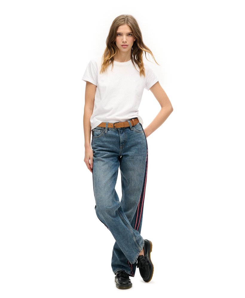 jeans met middelhoge taille en wijde pijpen in fulton vintage blue