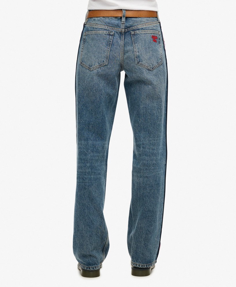 jeans met middelhoge taille en wijde pijpen in fulton vintage blue