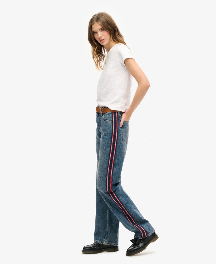 jeans met middelhoge taille en wijde pijpen in fulton vintage blue