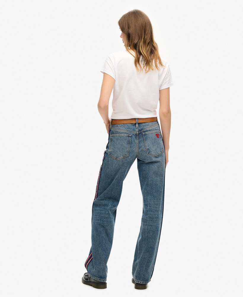 jeans met middelhoge taille en wijde pijpen in fulton vintage blue