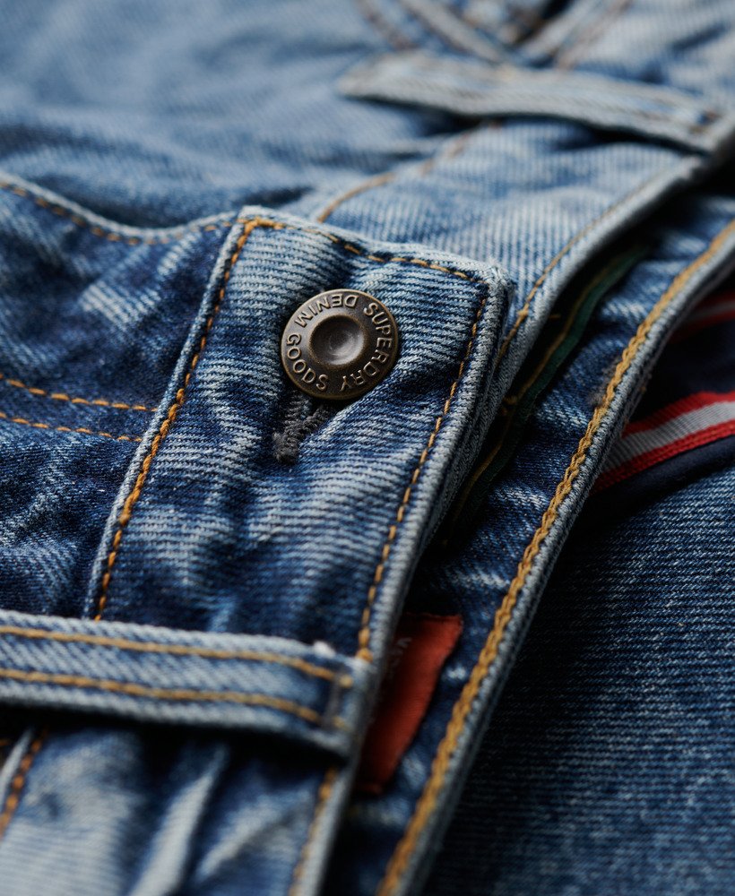 jeans met middelhoge taille en wijde pijpen in fulton vintage blue